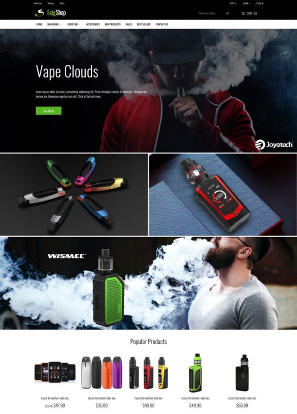 e-Cig Shop PrestaShop Theme